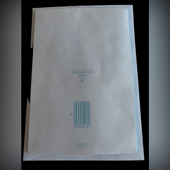 Vintage Unused Ambassador Cards White Embossed Rose & Blue Birthday Card - Picture 5 of 6